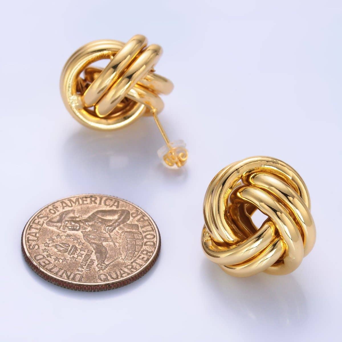 24K Gold Filled Geometric Knot Stud Earrings | AB1106
