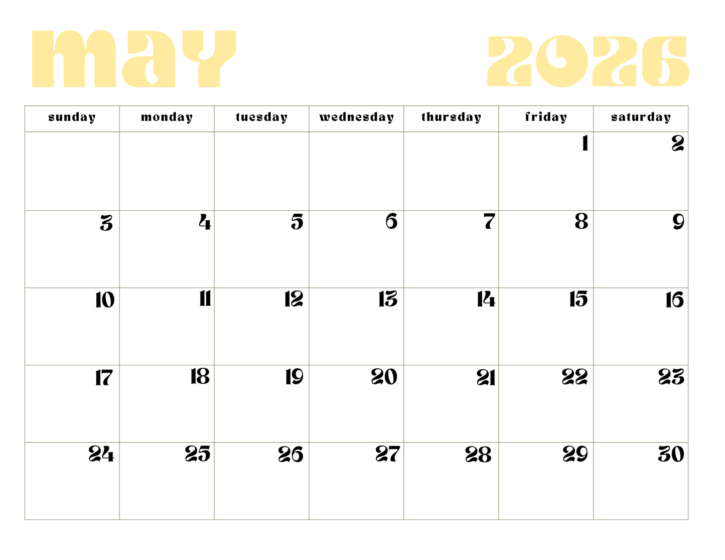 Custom 2025-2026 Calender