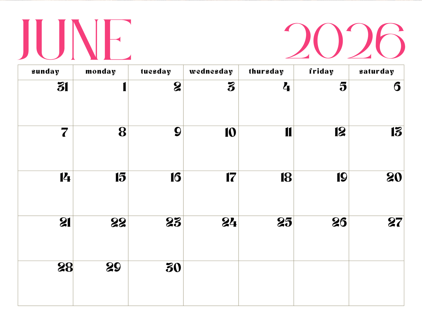 Custom 2025-2026 Calender