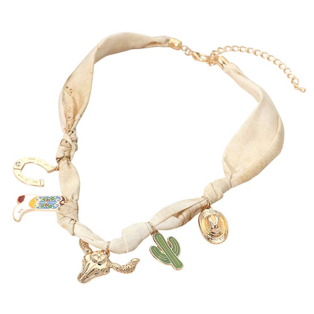 Boots & Boujee Fabric Scarf Necklace