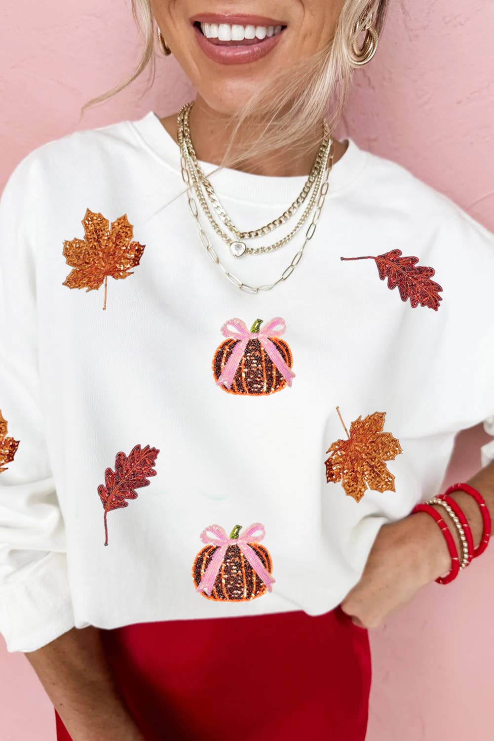 Sequin Pumpkin Patched Sweatshirt