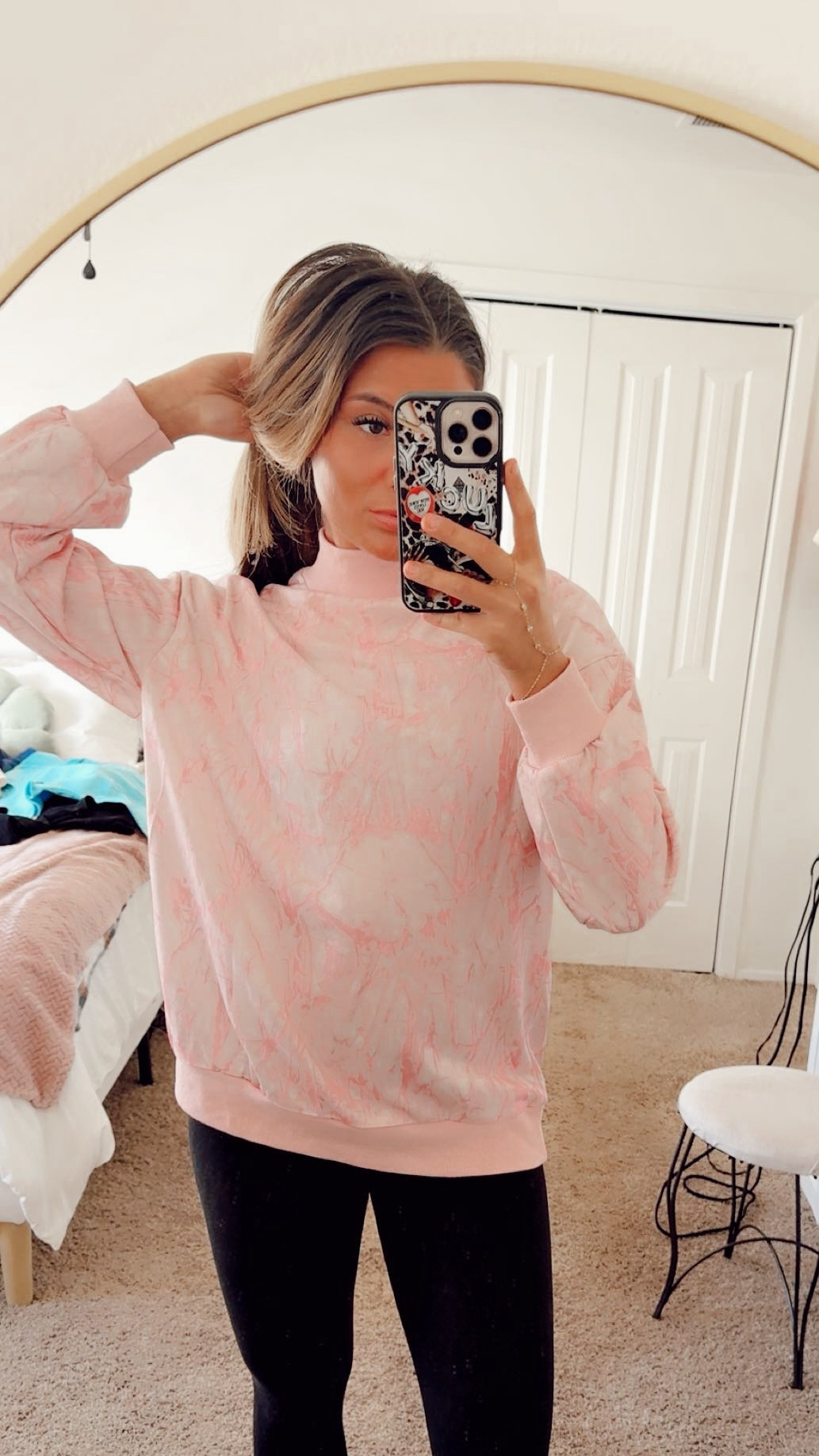 Blush Camo Mock Neck