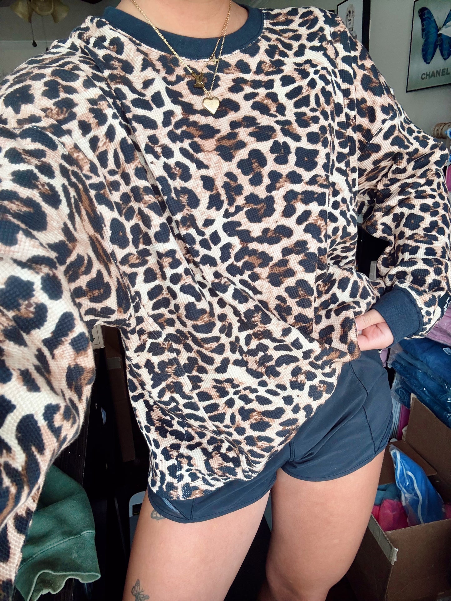 Leopard Lulu Mac Waffle Top