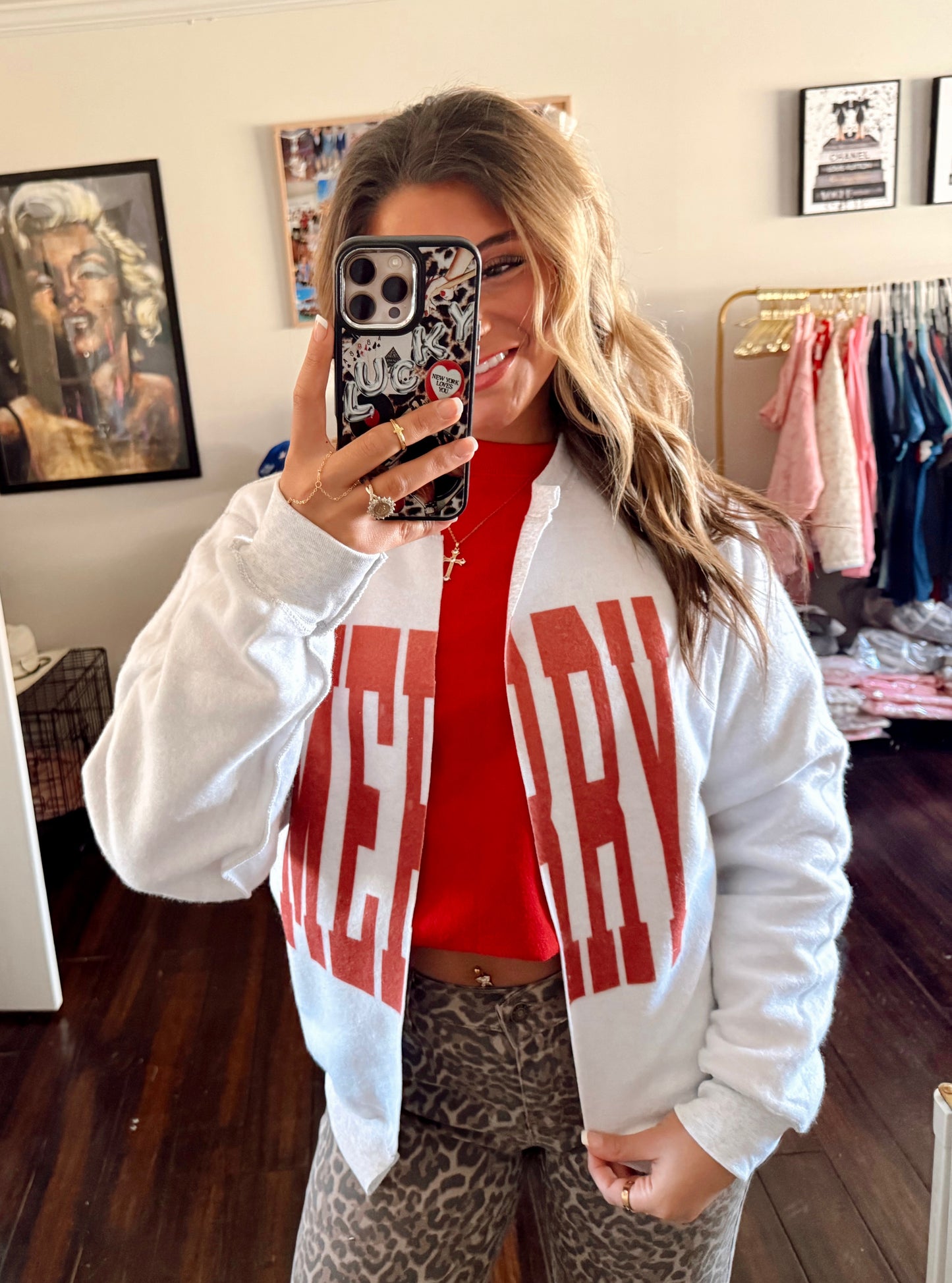 Merry Inside Out Split Sweatshirt