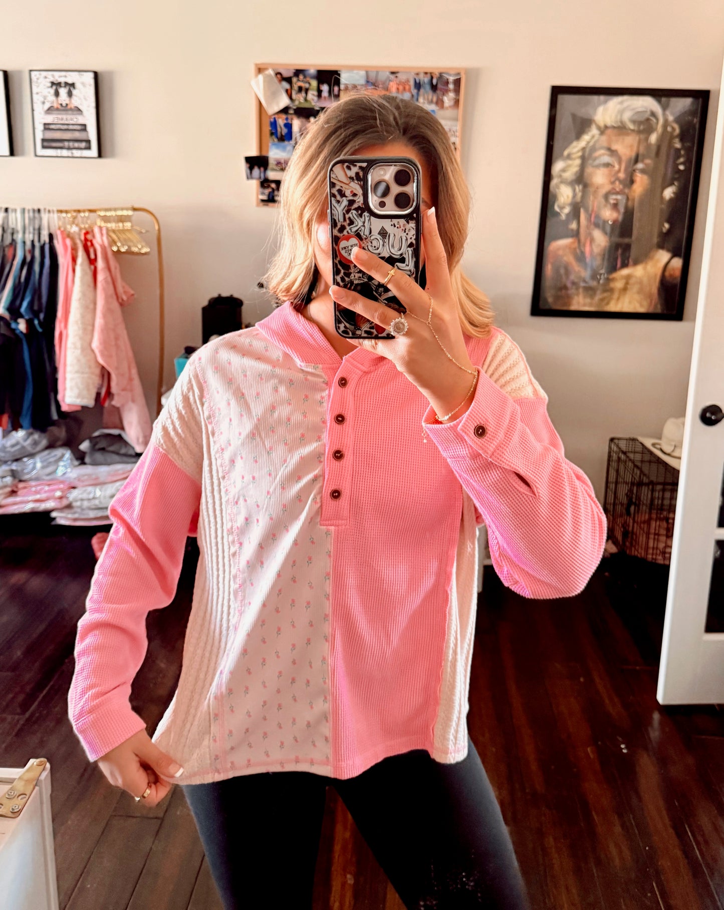 Texture Floral Pullover