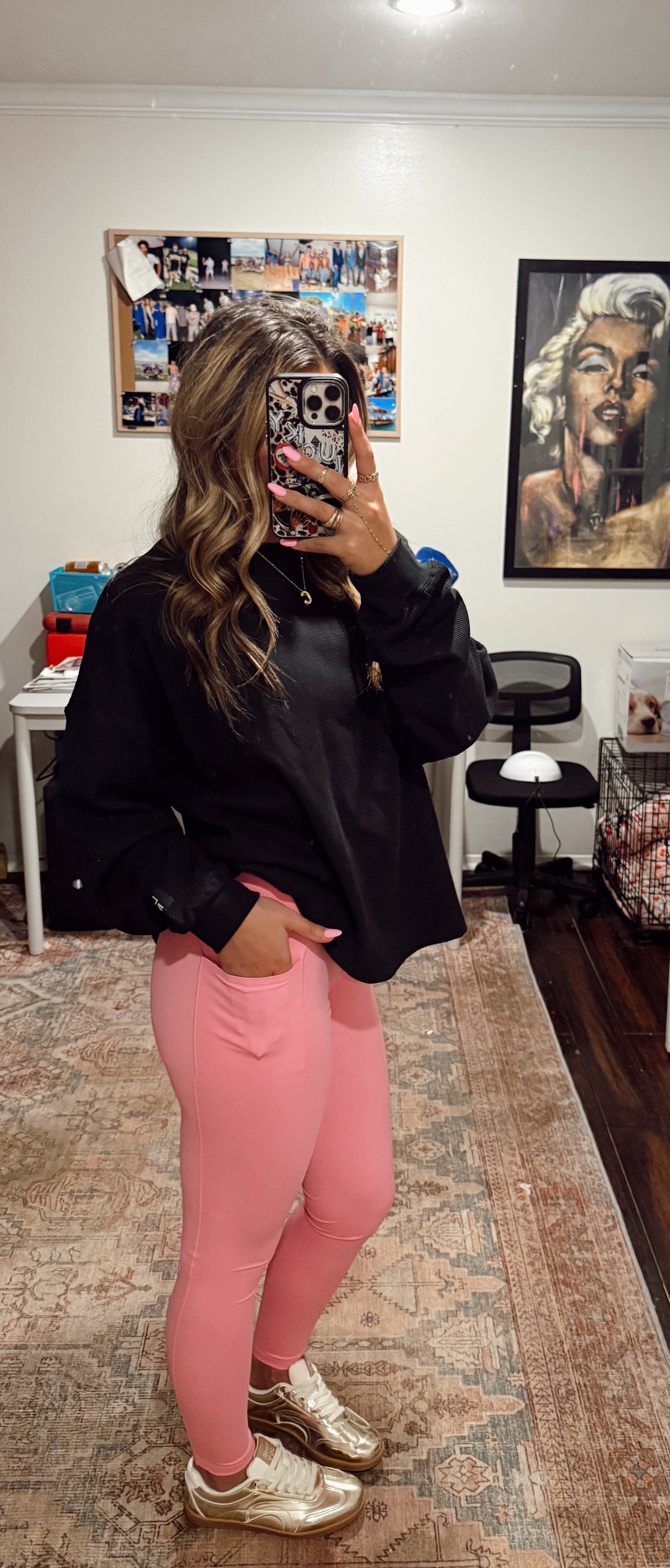 Pink Lulu Mac Leggings