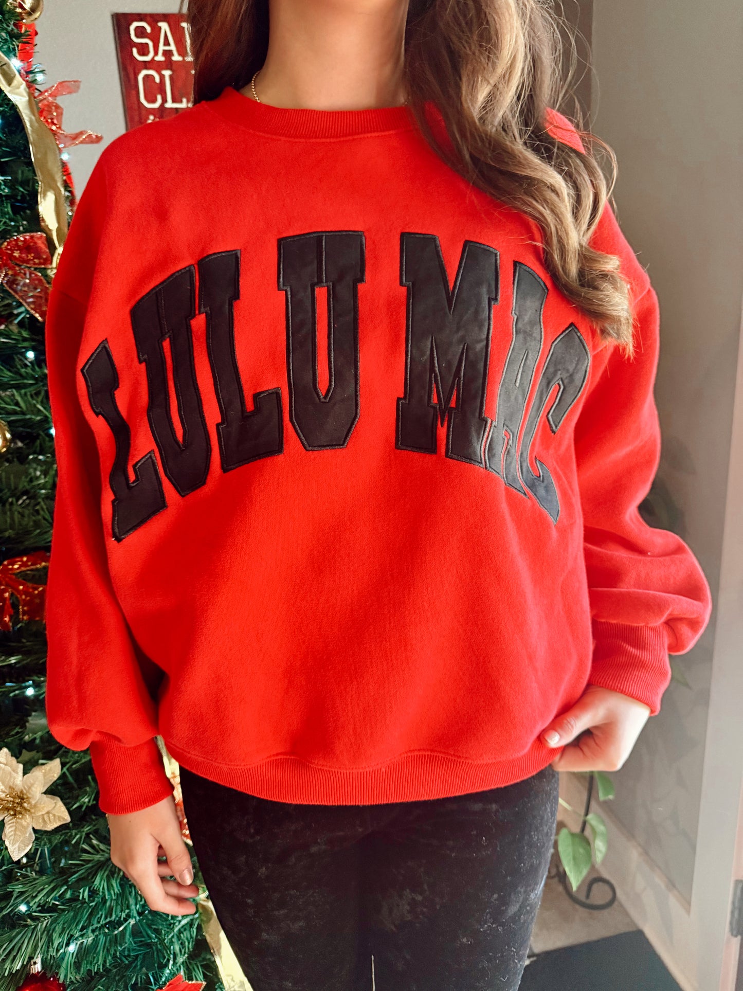 Red & Black Stitched Lulu Mac