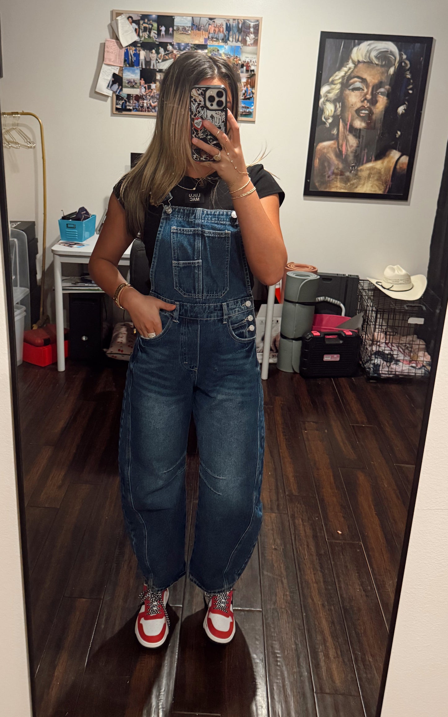Easygoing Barrel Denim Overalls