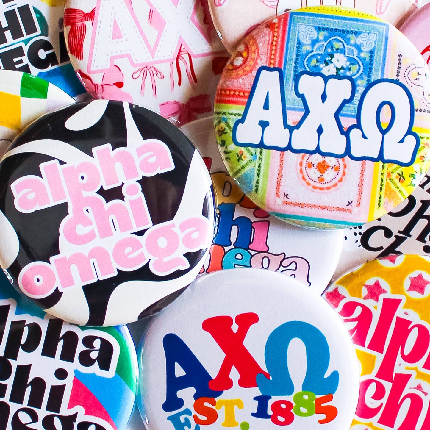 Alpha Chi Omega Assorted Buttons