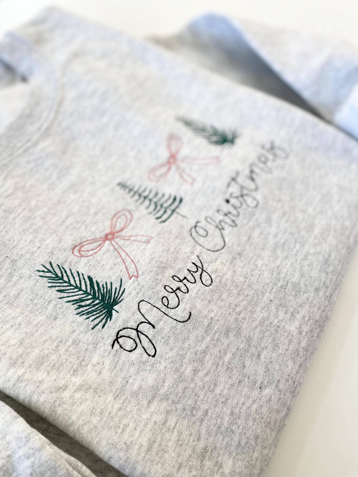 Embroidered Merry Christmas Sweatshirt