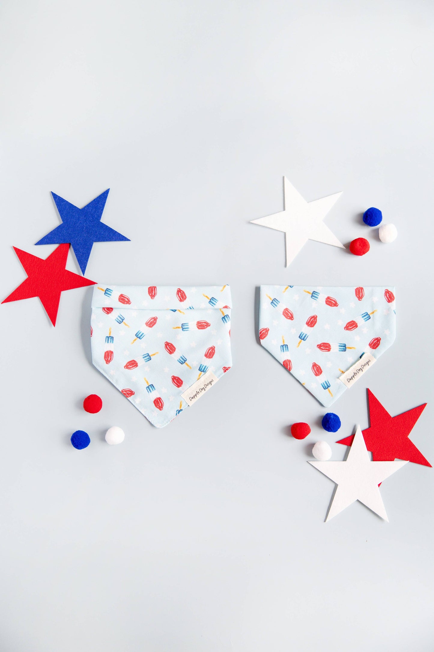 Red, White, & Blue Popsicles Bandana - Summer Dog Bandana