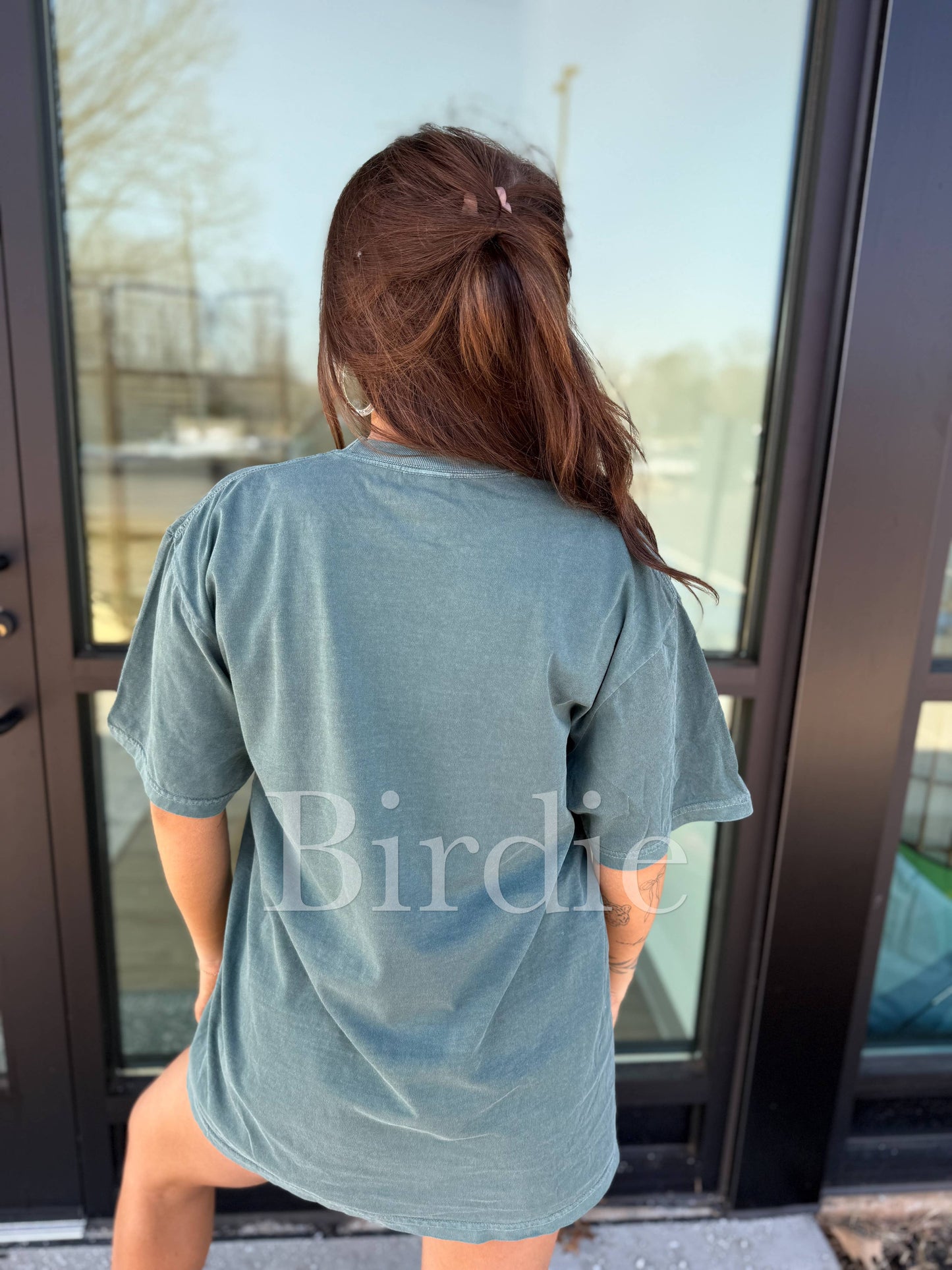 Three Fish Graphic Tee on Blue Spruce