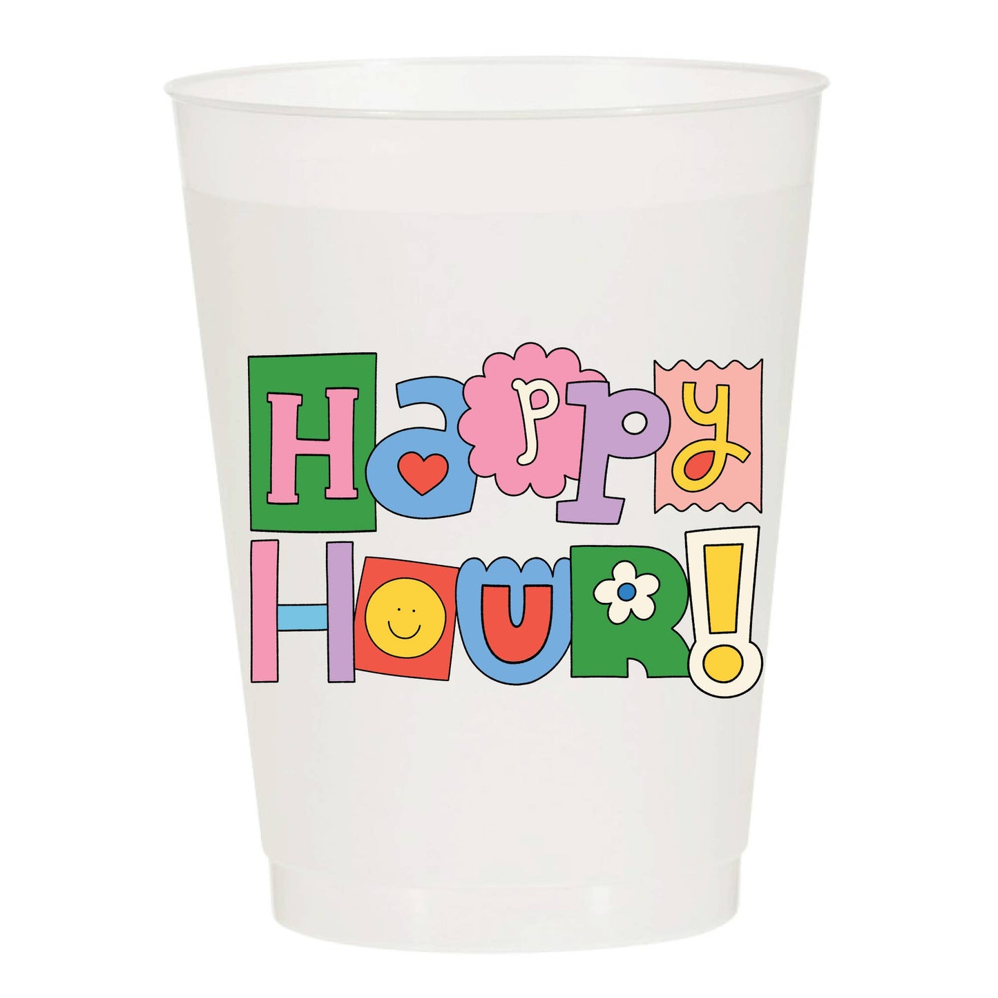 Happy Hour Multi Color Frosted Cups- Summer