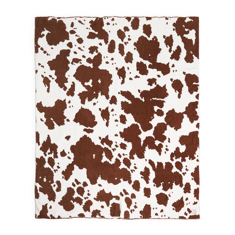 Cow Patterned Reversible Throw Blanket