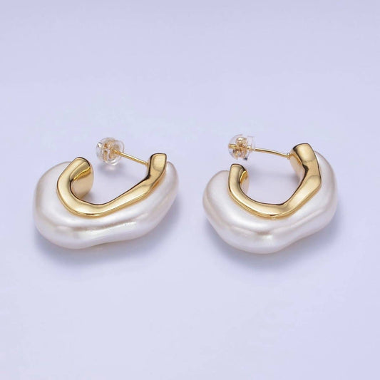 Classic Pearl Hoops
