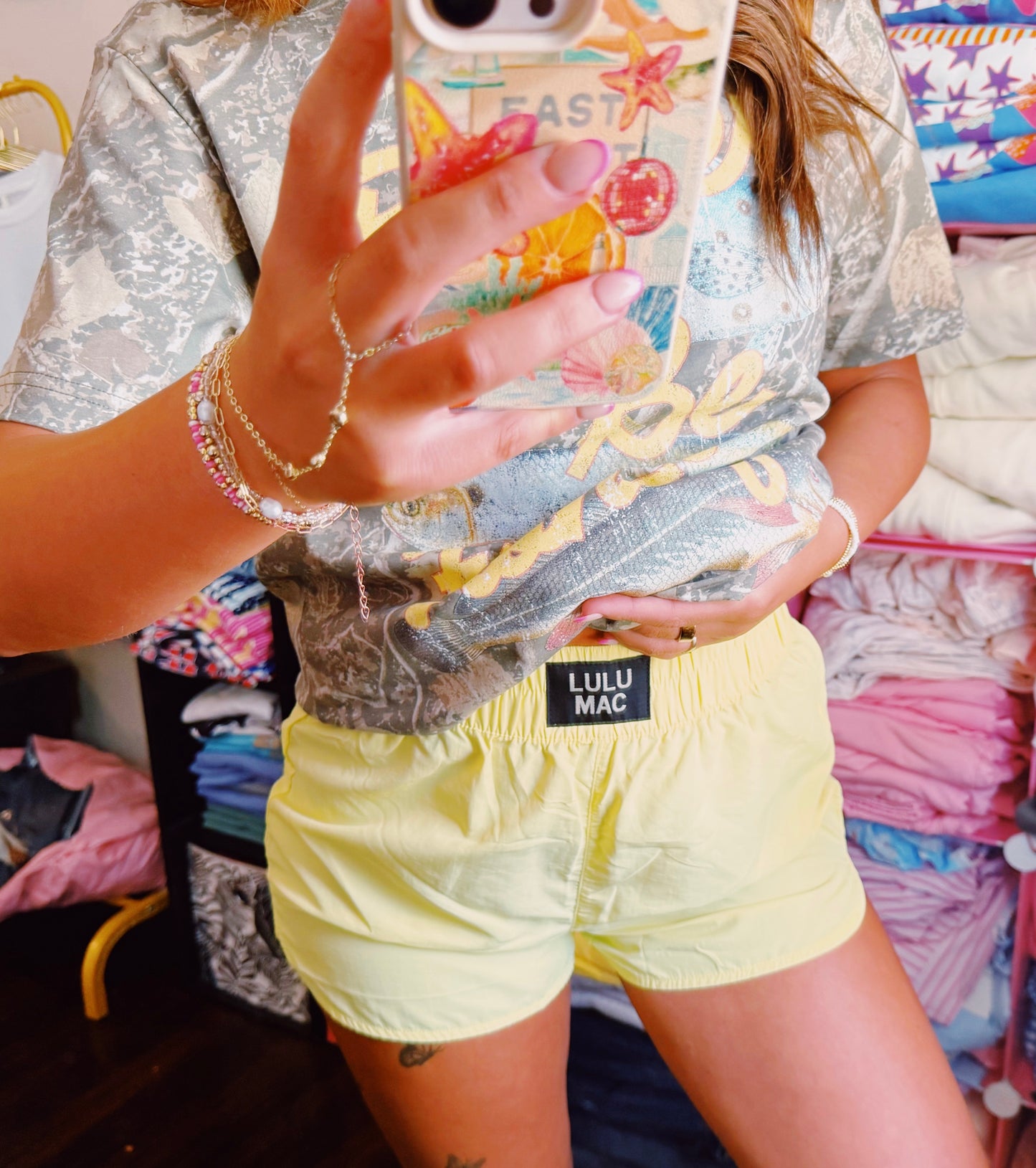 Neon Yellow Lulu Mac Shorts