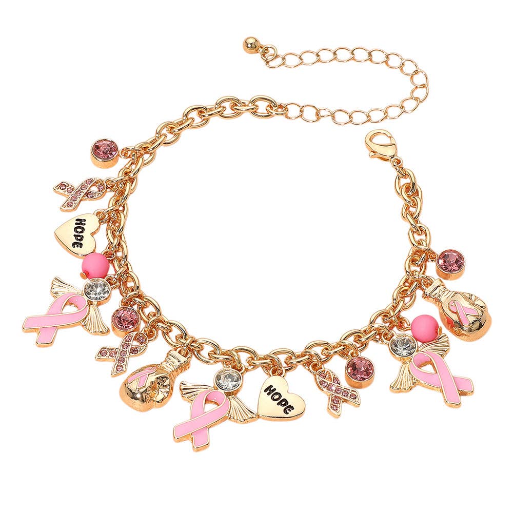 RIbbon Of Hope Charm Bracelet