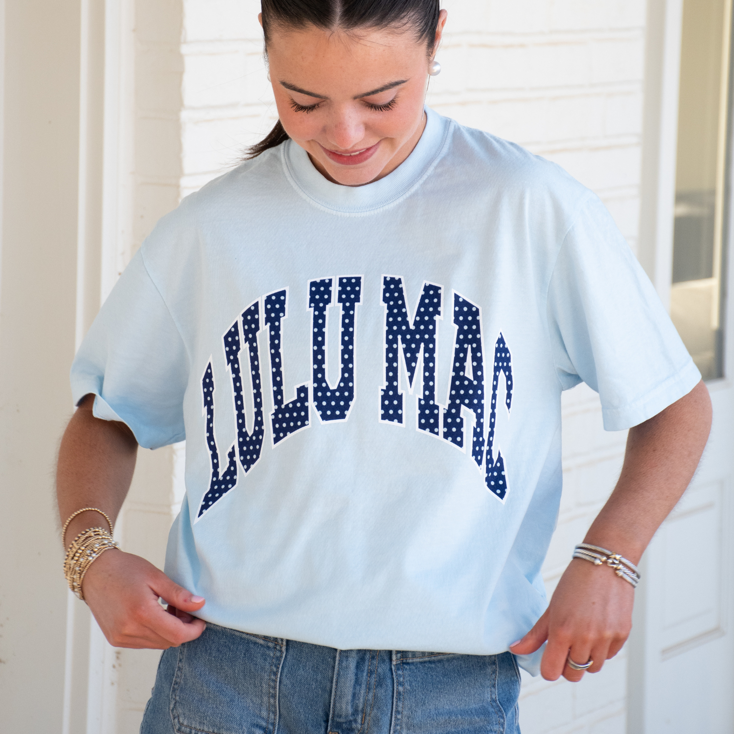 LM-PD-1001 Polka Dot Adult Chambray Comfort Colors Tee – Monarch Materials