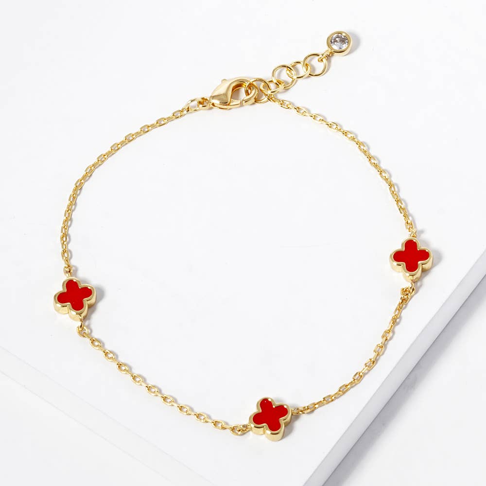 Red Clover Charm Chain