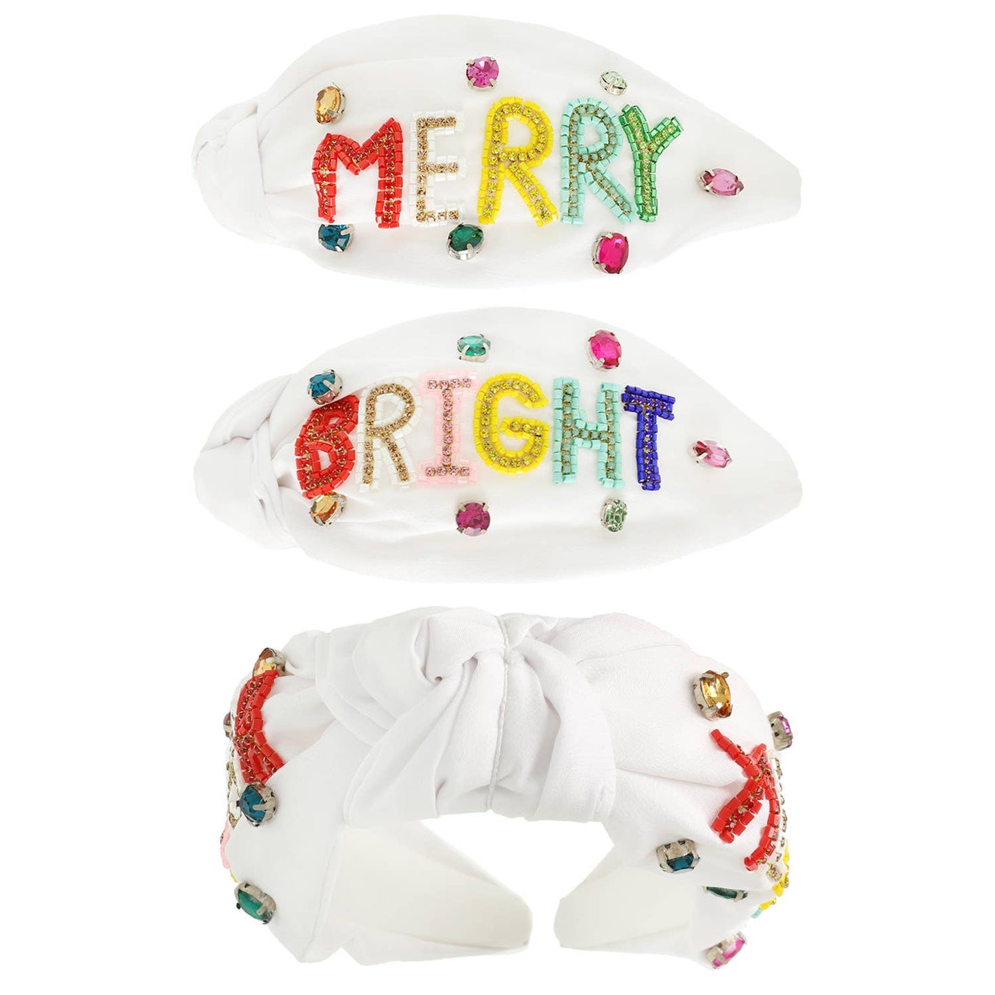 Merry Bright Jeweled Top Knotted Headband