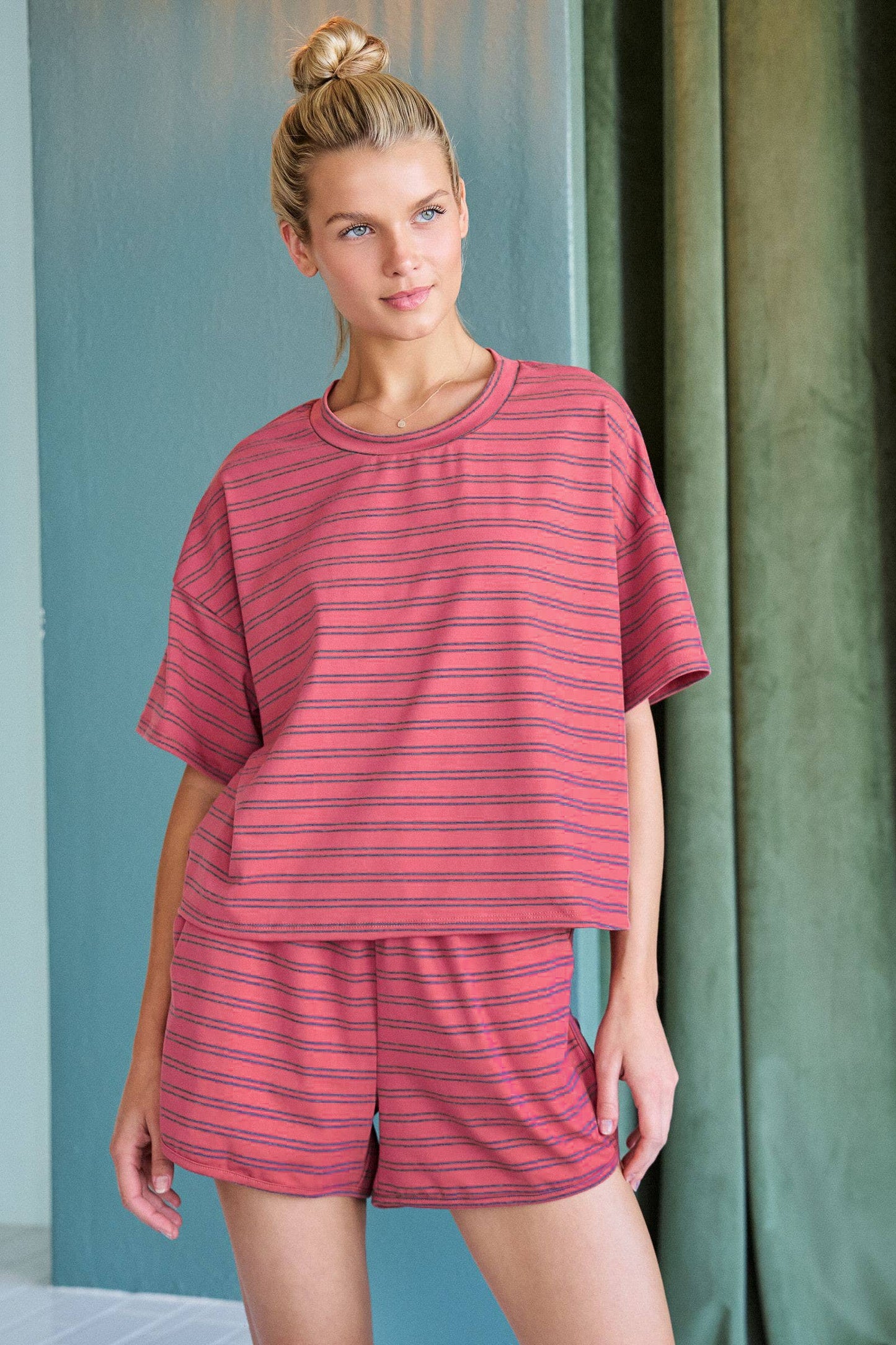 RED STRIPE LOUNGE SET