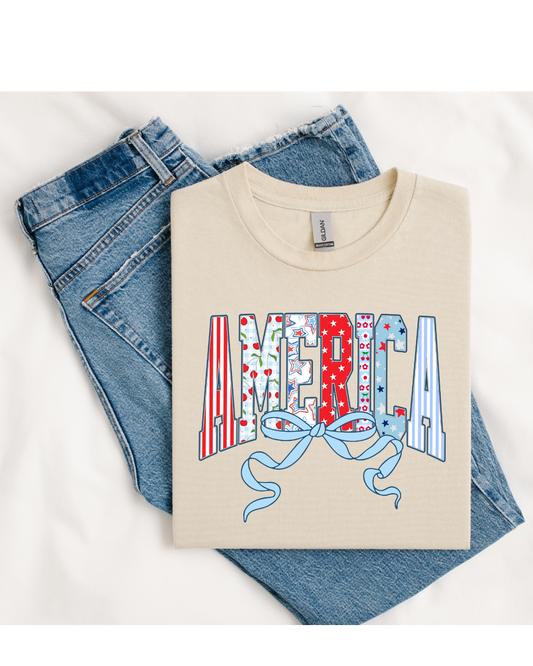 Pastel Patchwork America Tee