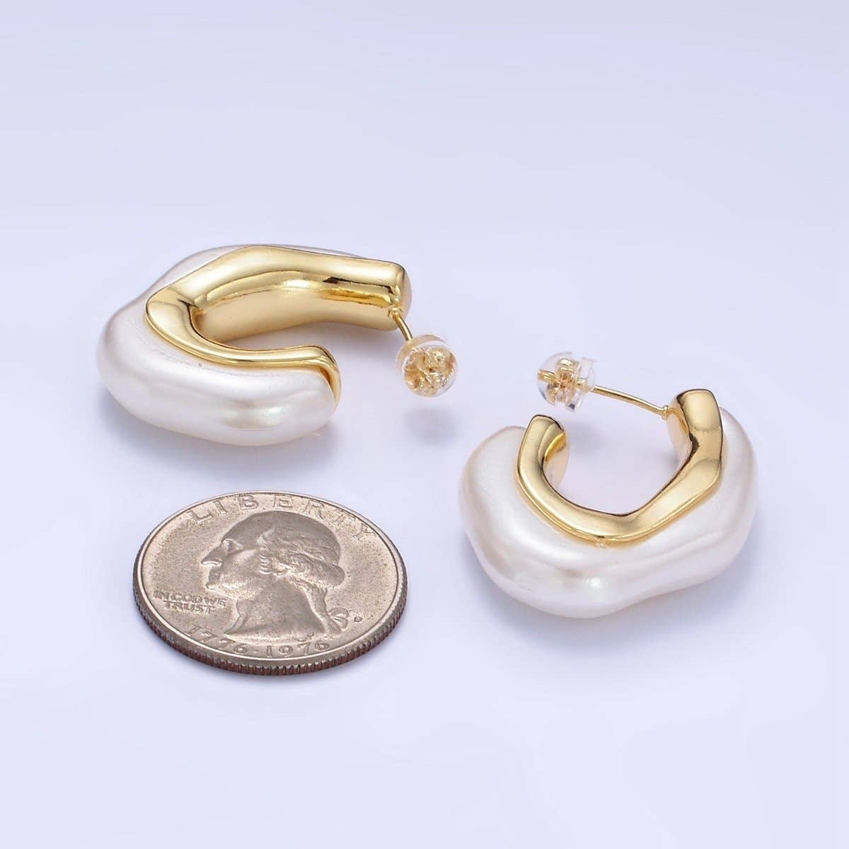 Pearl Hoop Earrings