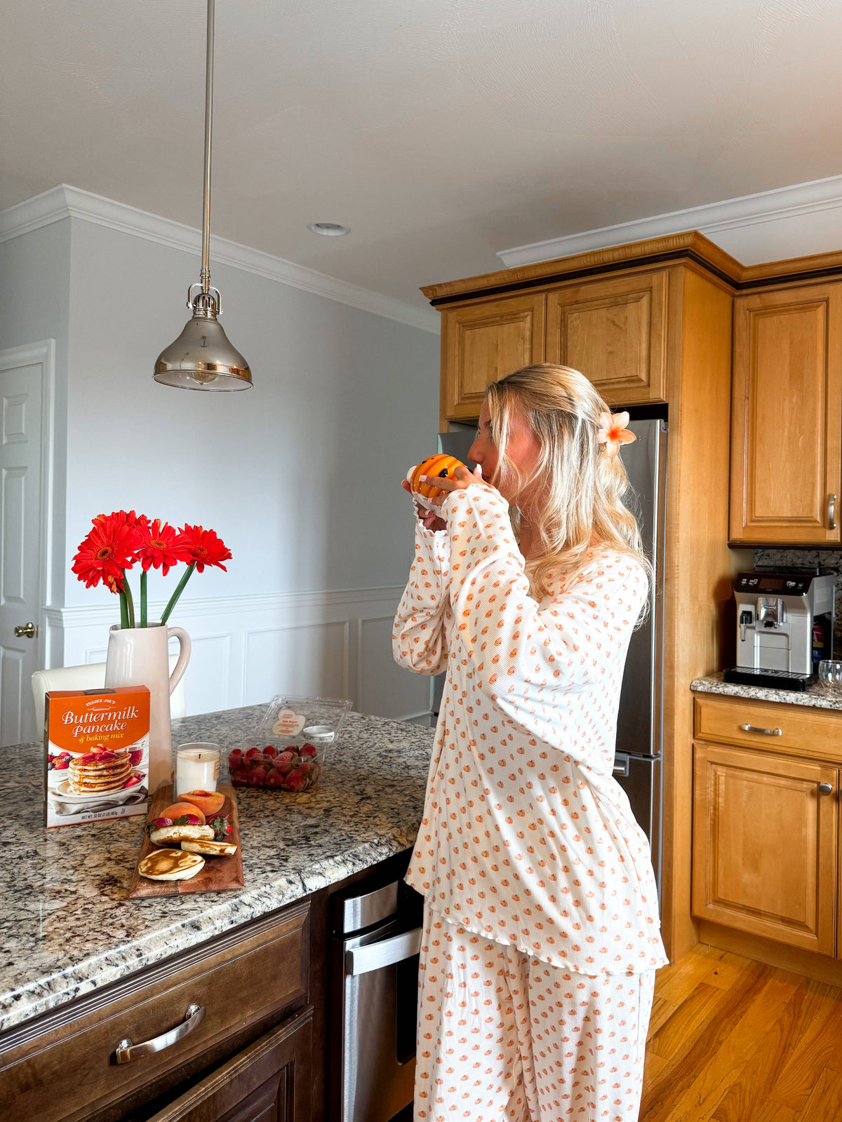 Pumpkin Fall Autumn Long Sleeve Pajama Top