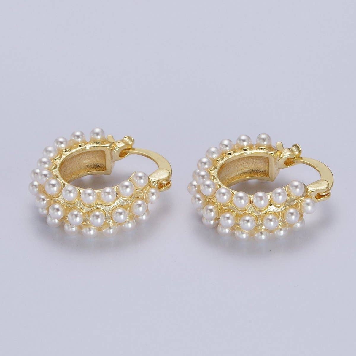 Triple White Pearl Earrings