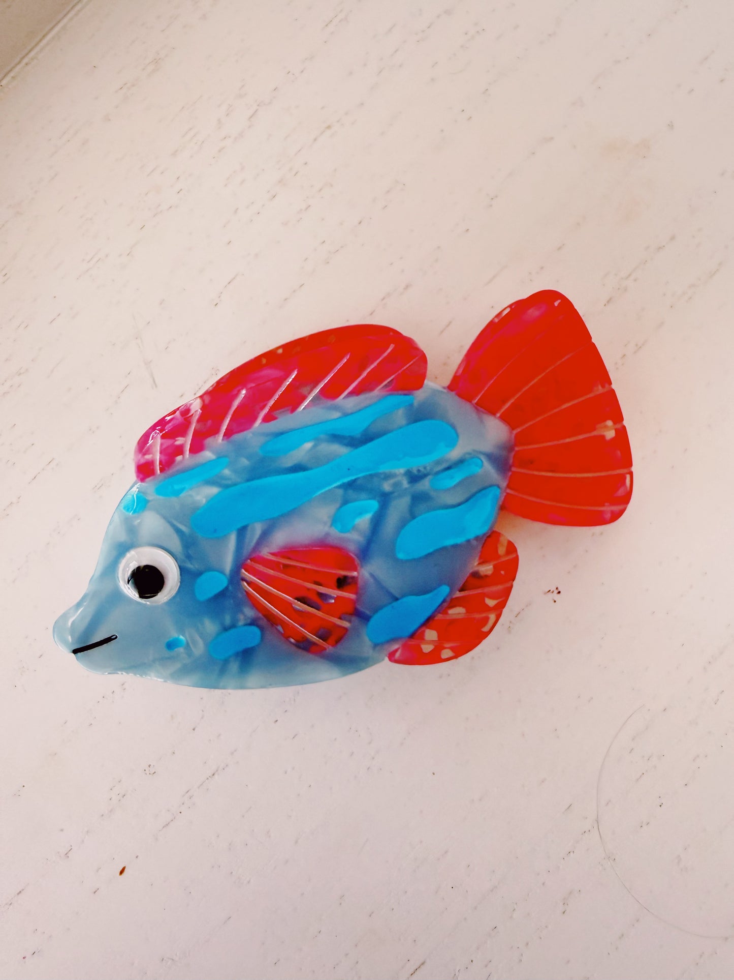 Blue Tide Puffer Claw Clip