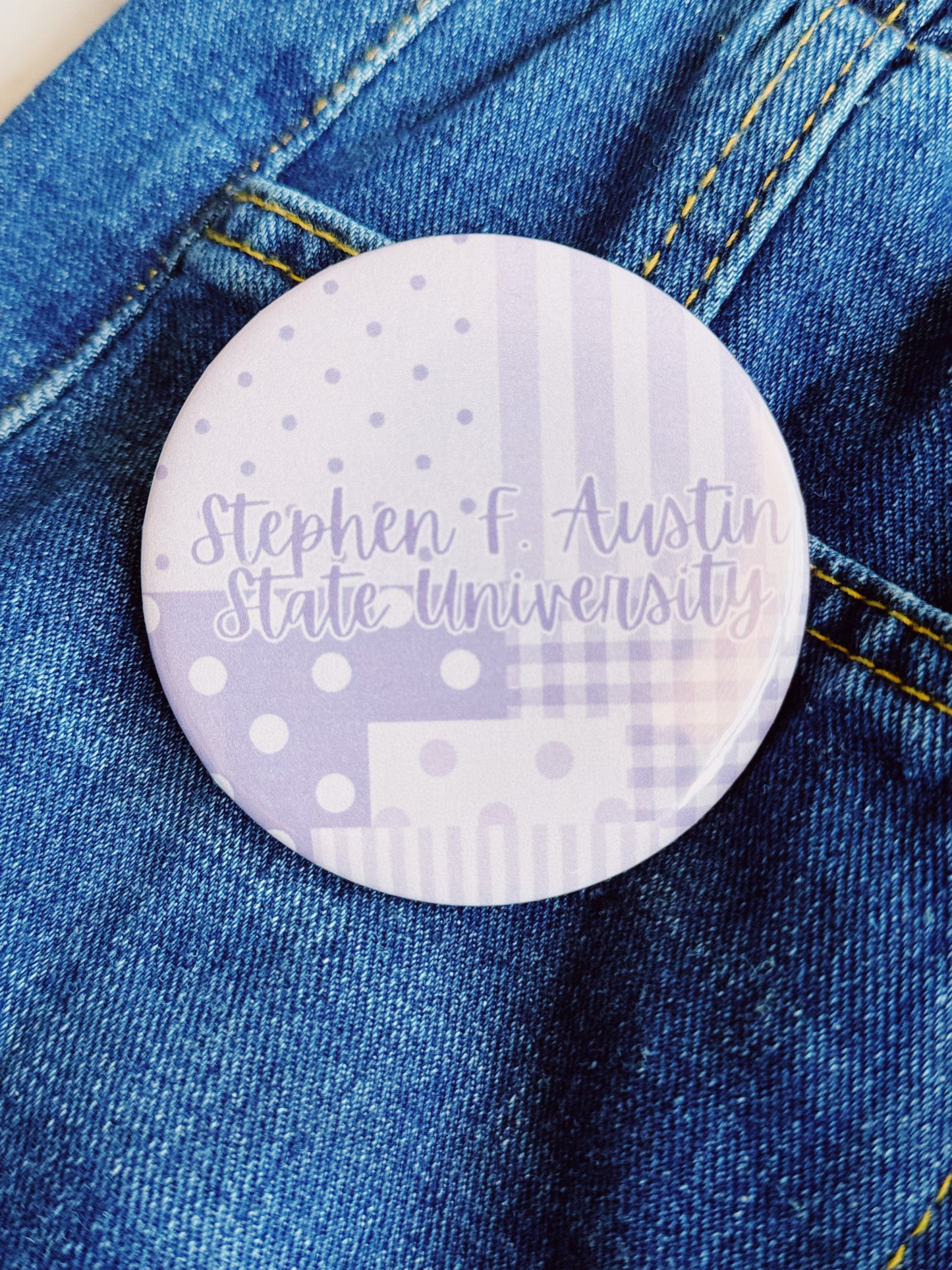 Lavender Patchwork SFA Button