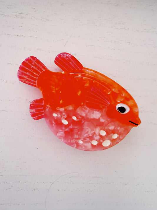 Pink Tide Puffer Claw Clip