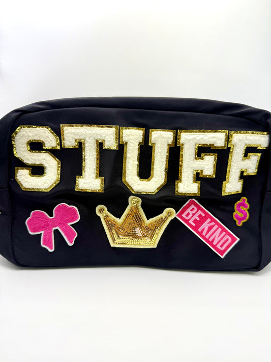 “STUFF” Black Cosmetic/Accessory Bag