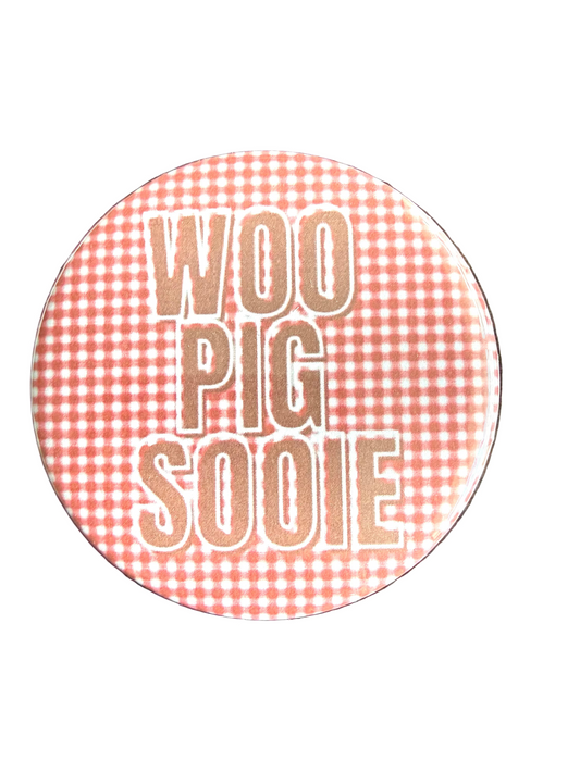 Razorback Gingham Spirit Button