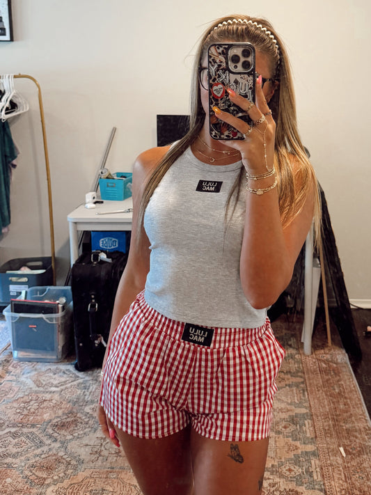 Red Gingham Lulu Mac Shorts