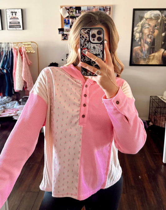 Texture Floral Pullover