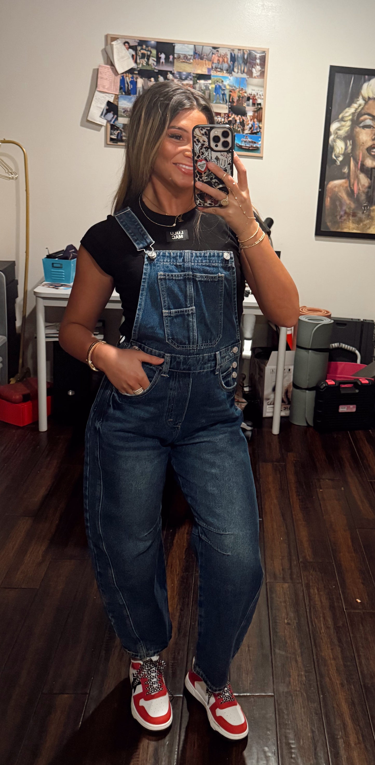 Easygoing Barrel Denim Overalls