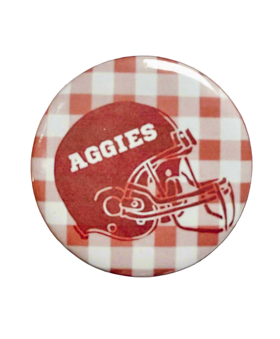 Gridiron Gingham Aggies Button