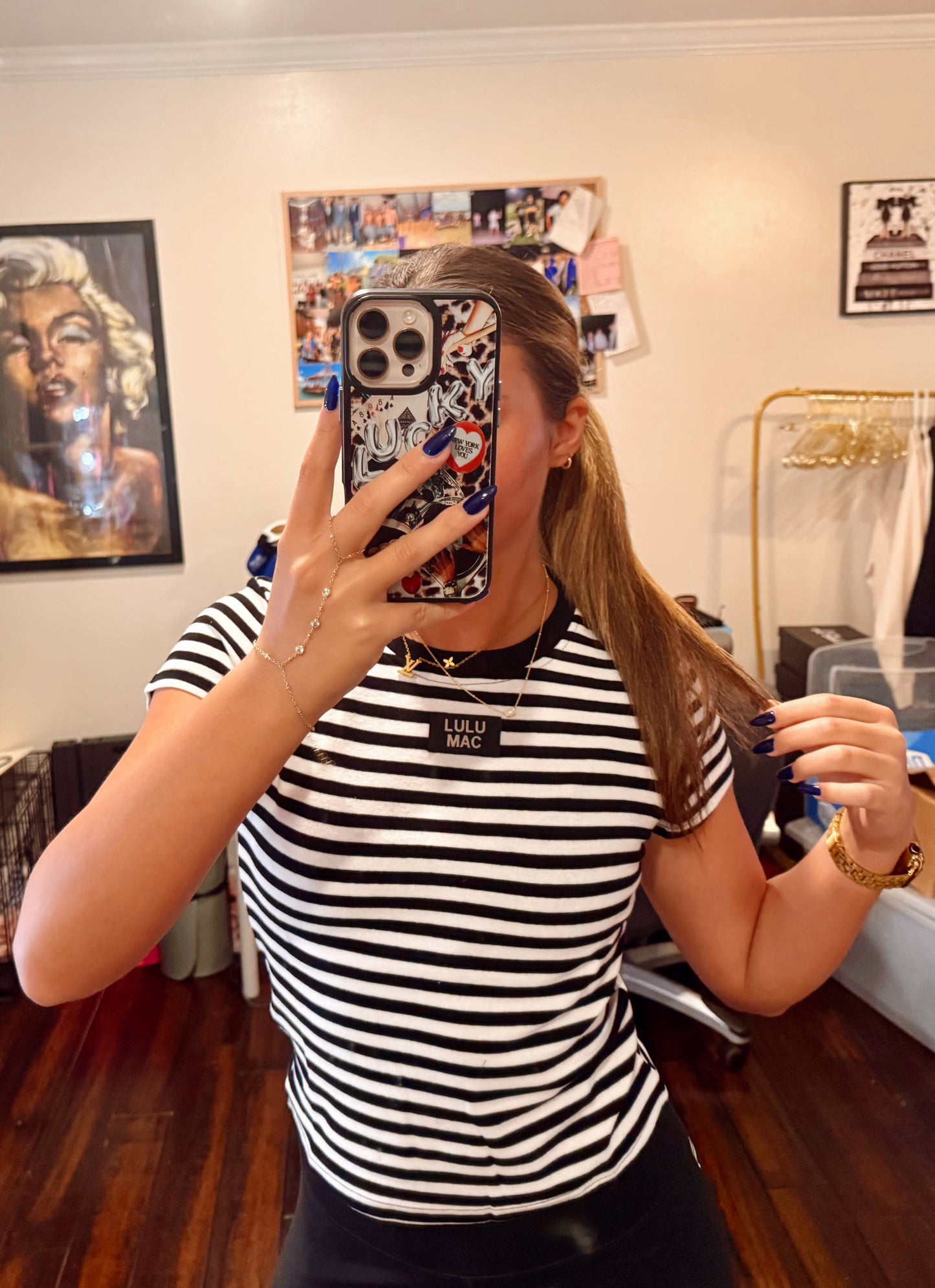 Black Striped Babydoll Tee