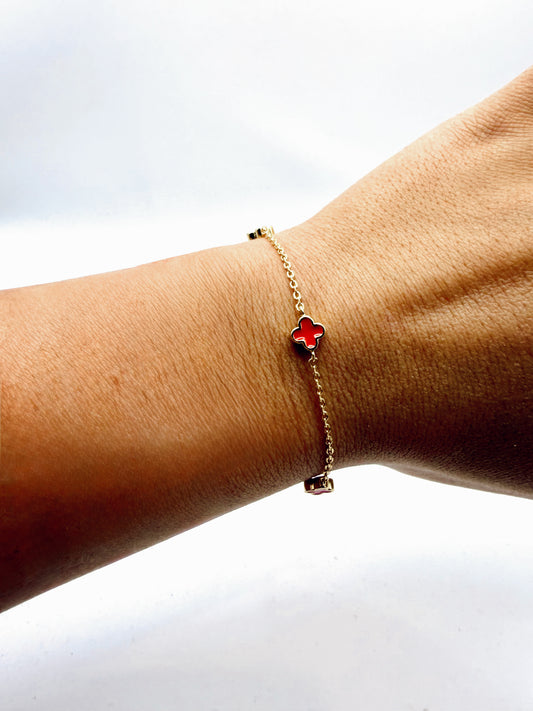 Red Clover Charm Chain