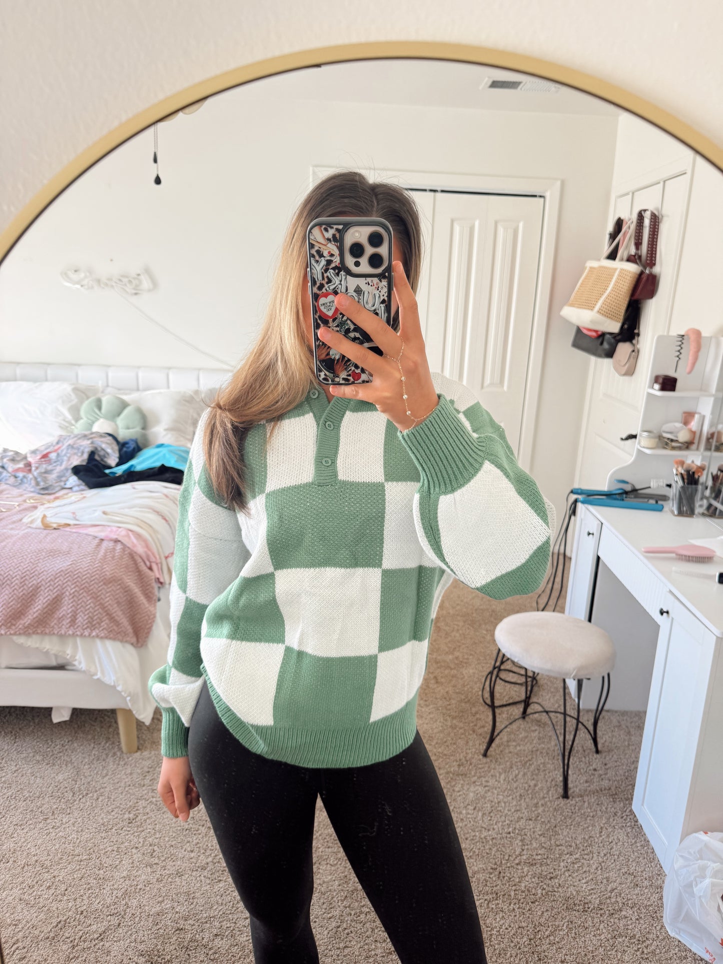 Evergreen Check Cozy Knit Pullover