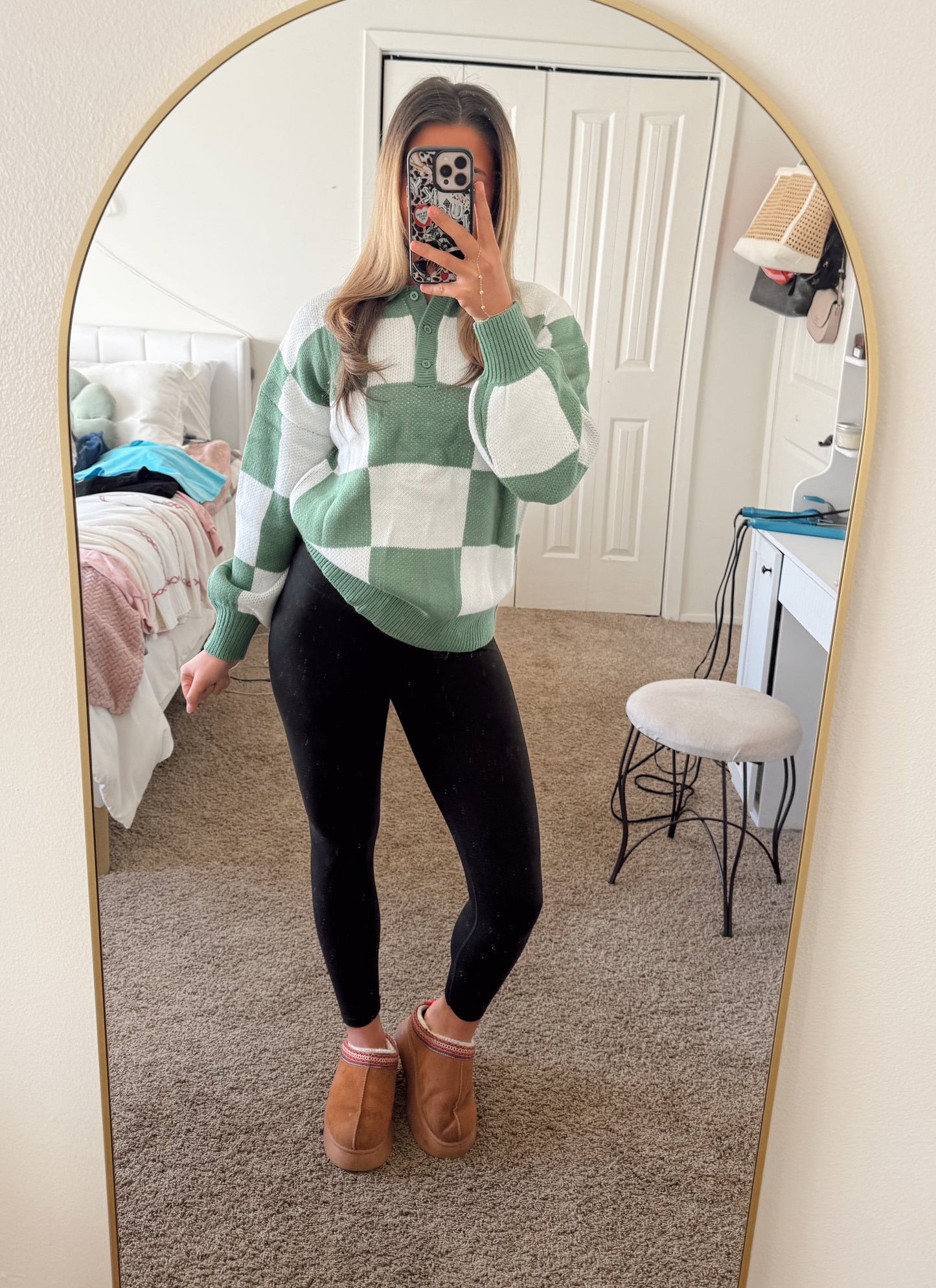 Evergreen Check Cozy Knit Pullover