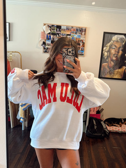 Red/White Puff Lulu Mac Sweatshirt