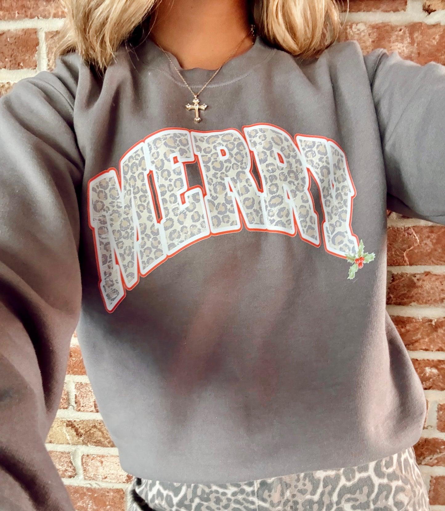 Merry Leopard Sweatshirt