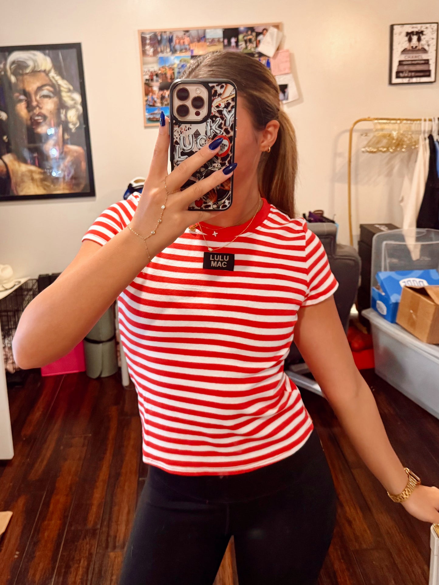 Red Striped Babydoll Tee