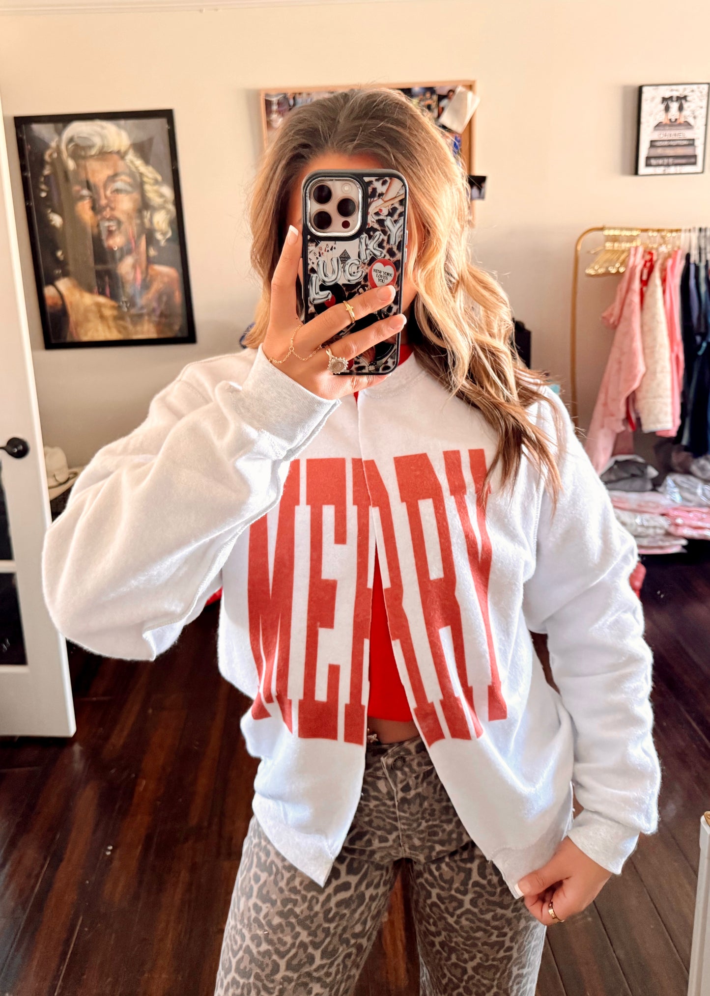 Merry Inside Out Split Sweatshirt