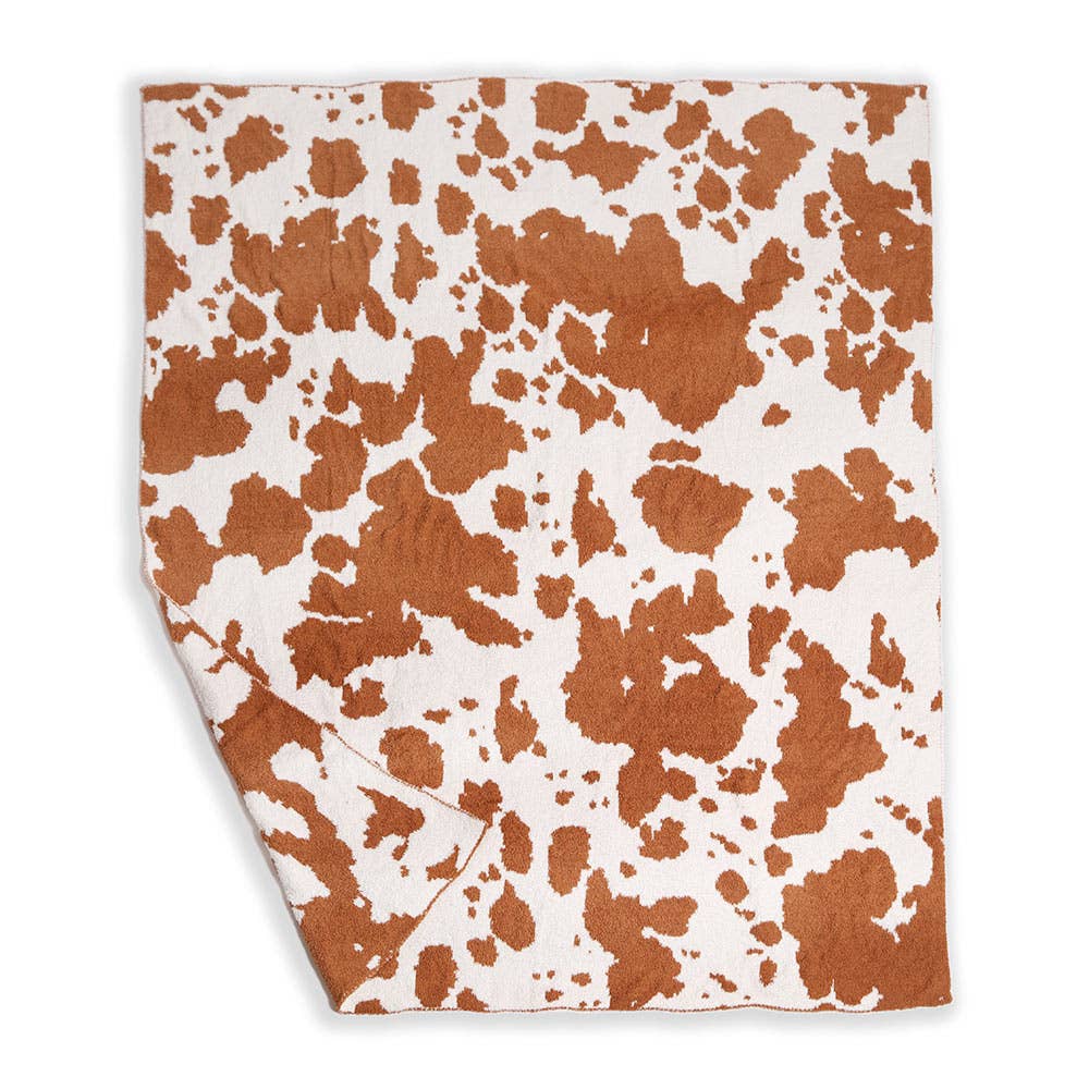 Cow Patterned Reversible Throw Blanket