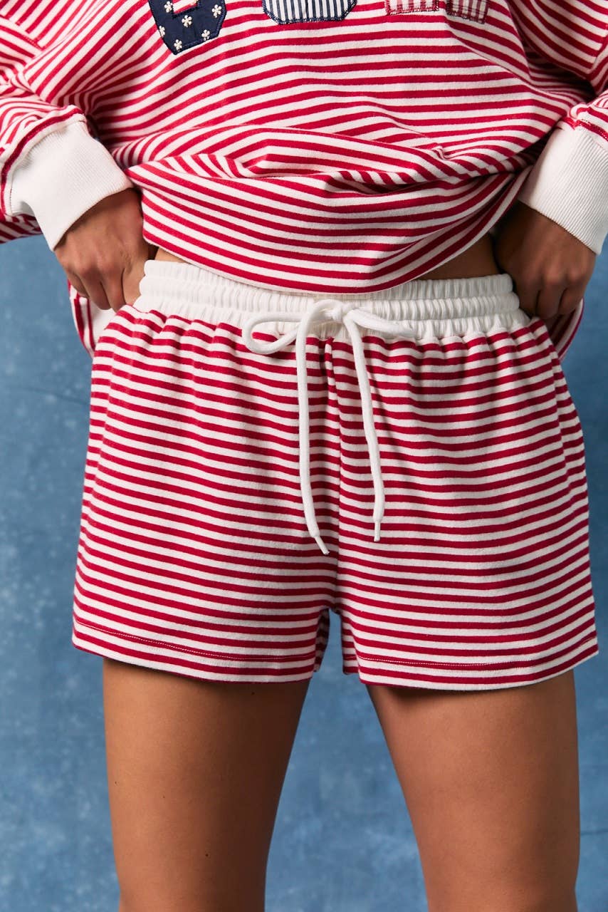 MID RISE STRIPE SHORTS – Monarch Materials