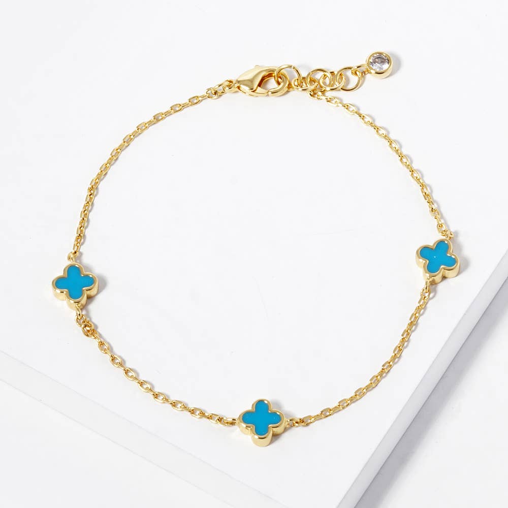 Turquoise Clover Charm Chain