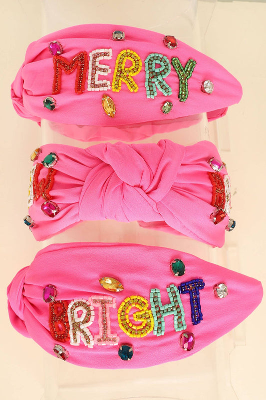 Merry Bright Jeweled Top Knotted Headband